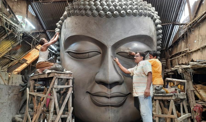 Buddha Statue - Mintu Paul making Tallest Buddha Statue in India